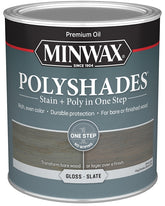 Minwax PolyShades 614984444 Interior Wood Stain, Gloss, Slate, Liquid, 1 qt